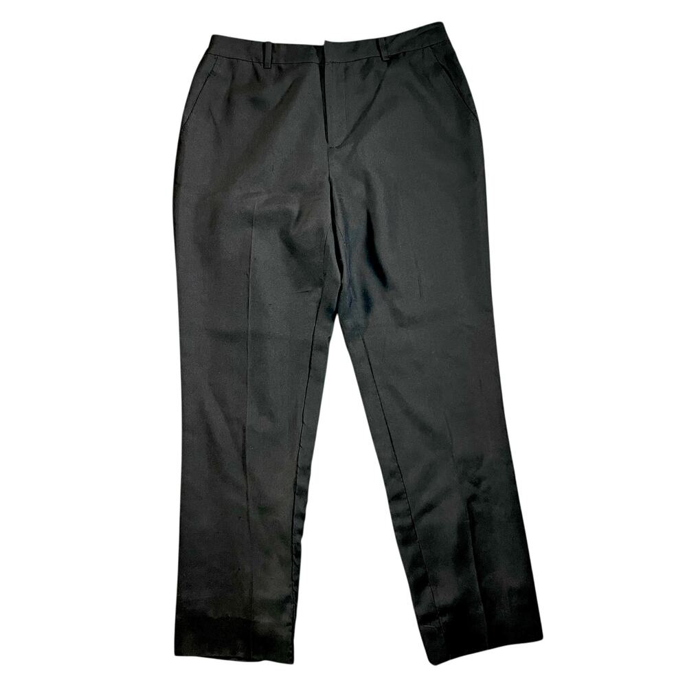 Ralph Lauren Black 100% Silk Dress Pants Acetate Lined Tailored Luxe